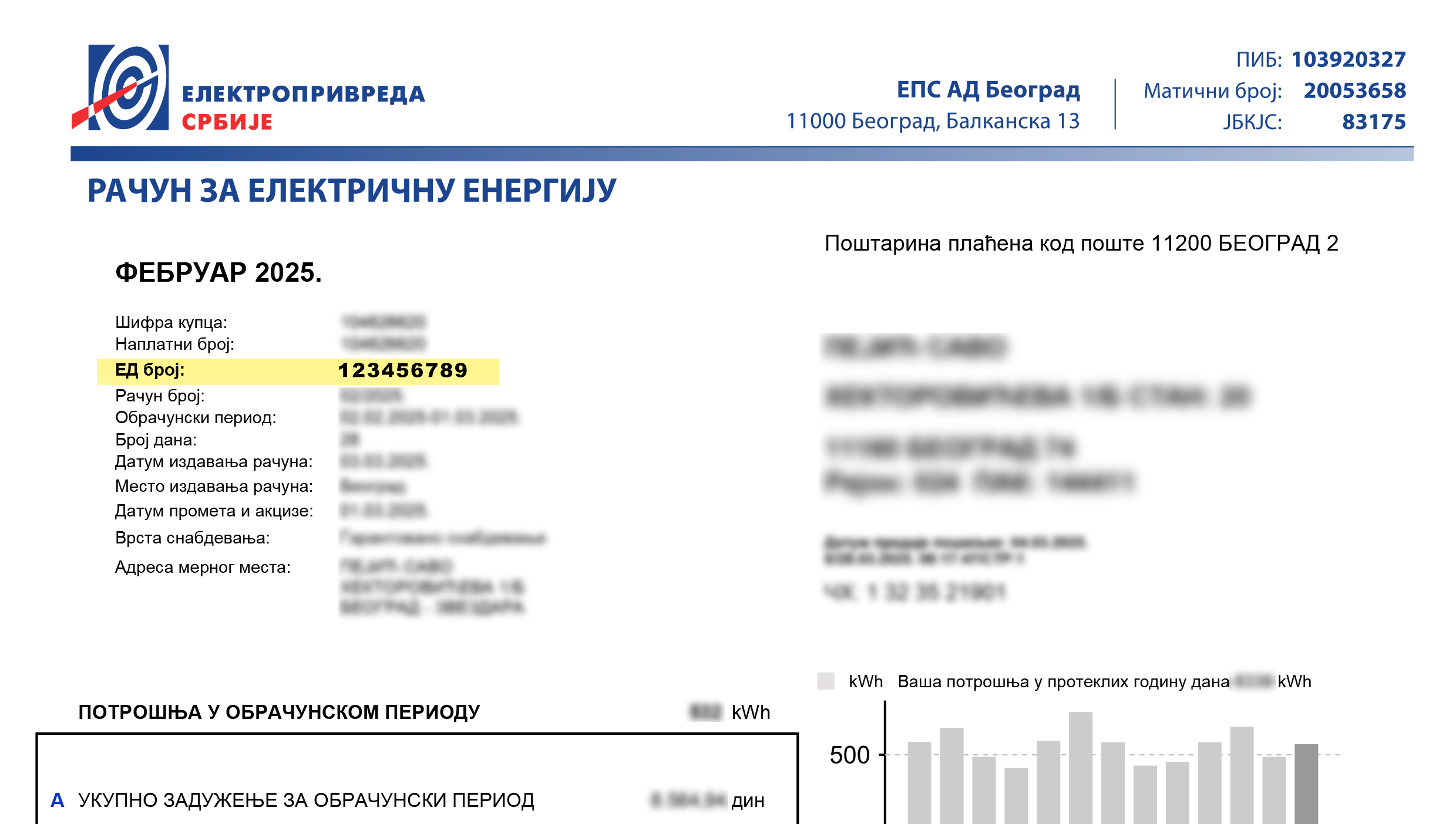 Пример ЕД број